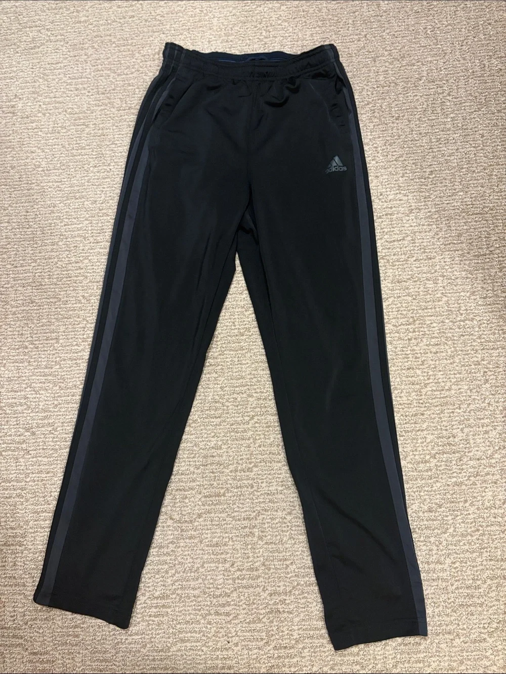 adidas Black Joggers with Dark Gray Side Stripes